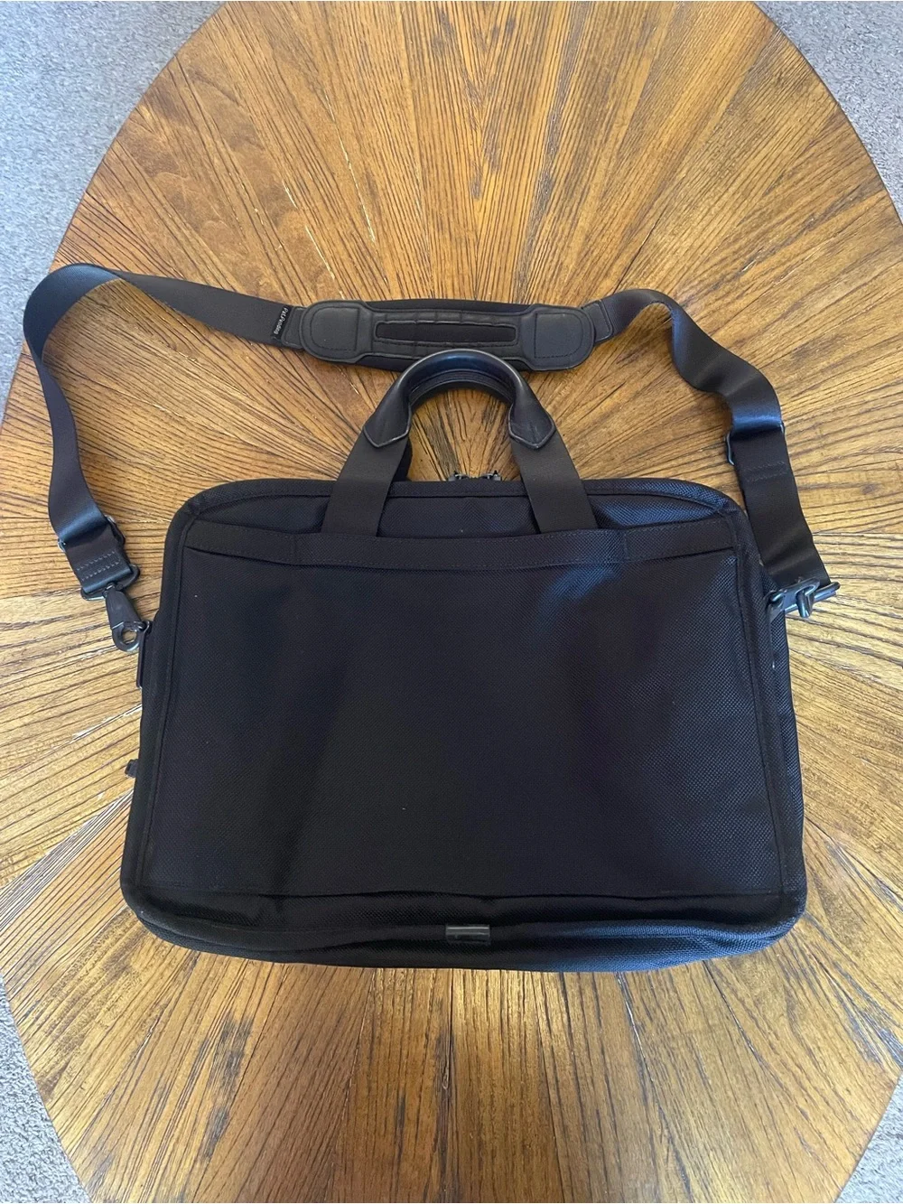 Tumi Black Nylon Laptop Briefcase with Shoulder Strap